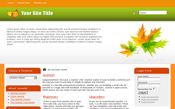 Free Joomla Yellow Orange Nature Theme Template Free Joomla Yellow Orange Nature Theme Template