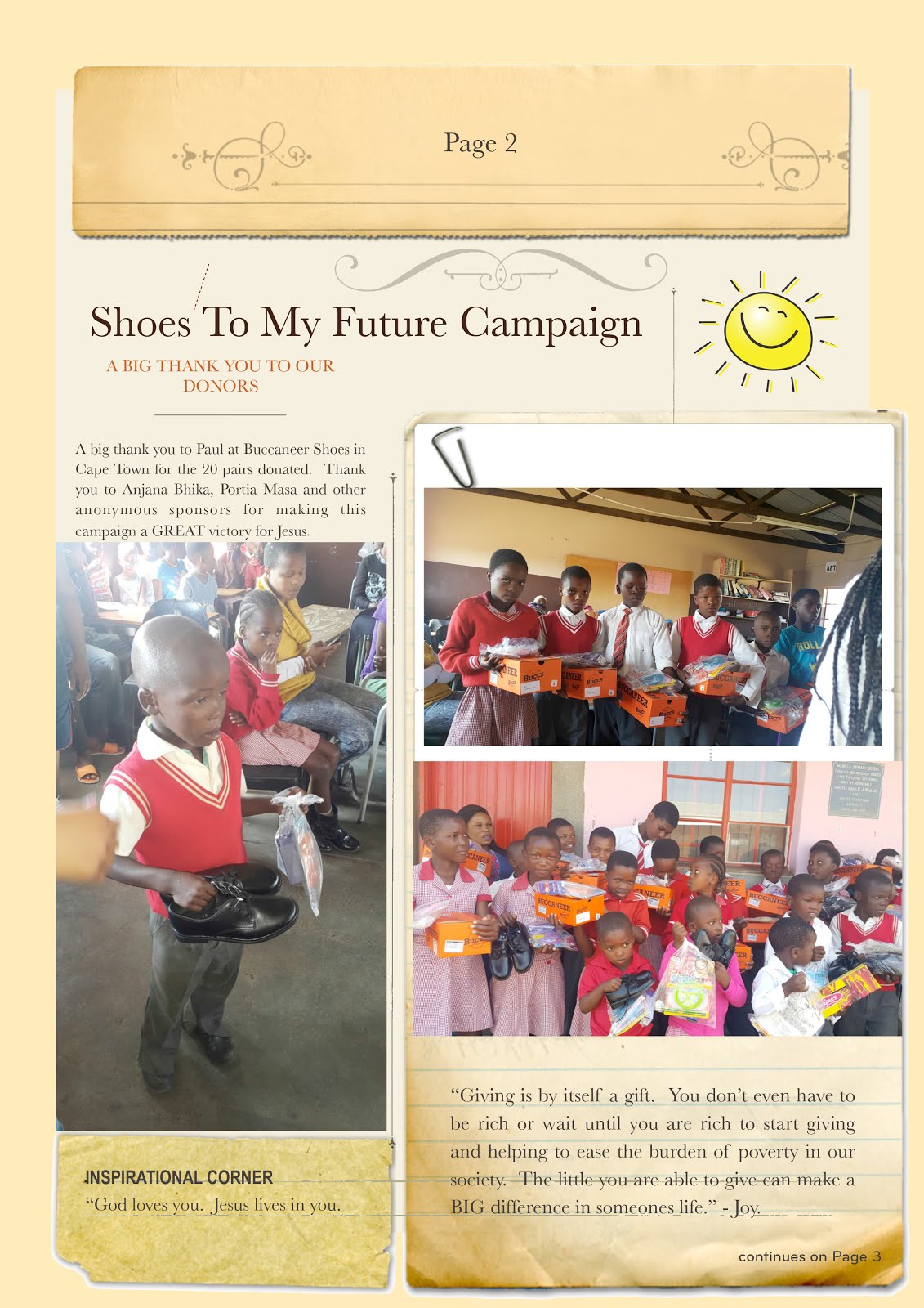 JoyGivesHope School Shoes campaign makes a difference.