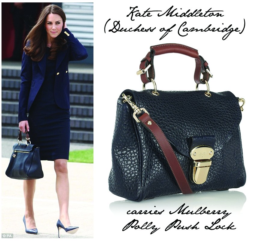 Kate Middleton carries Mulberry Bag on departure for North