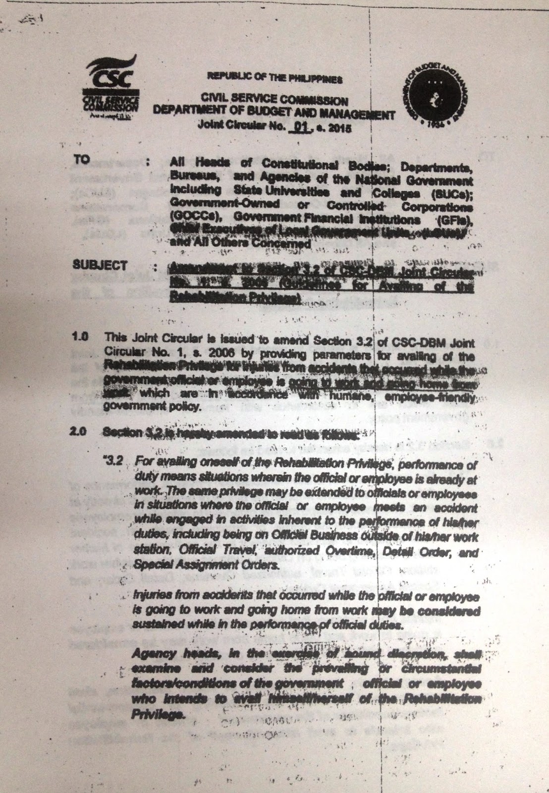 Department of Education Manila DM 410, 2015 CSCDBM Joint Circular No