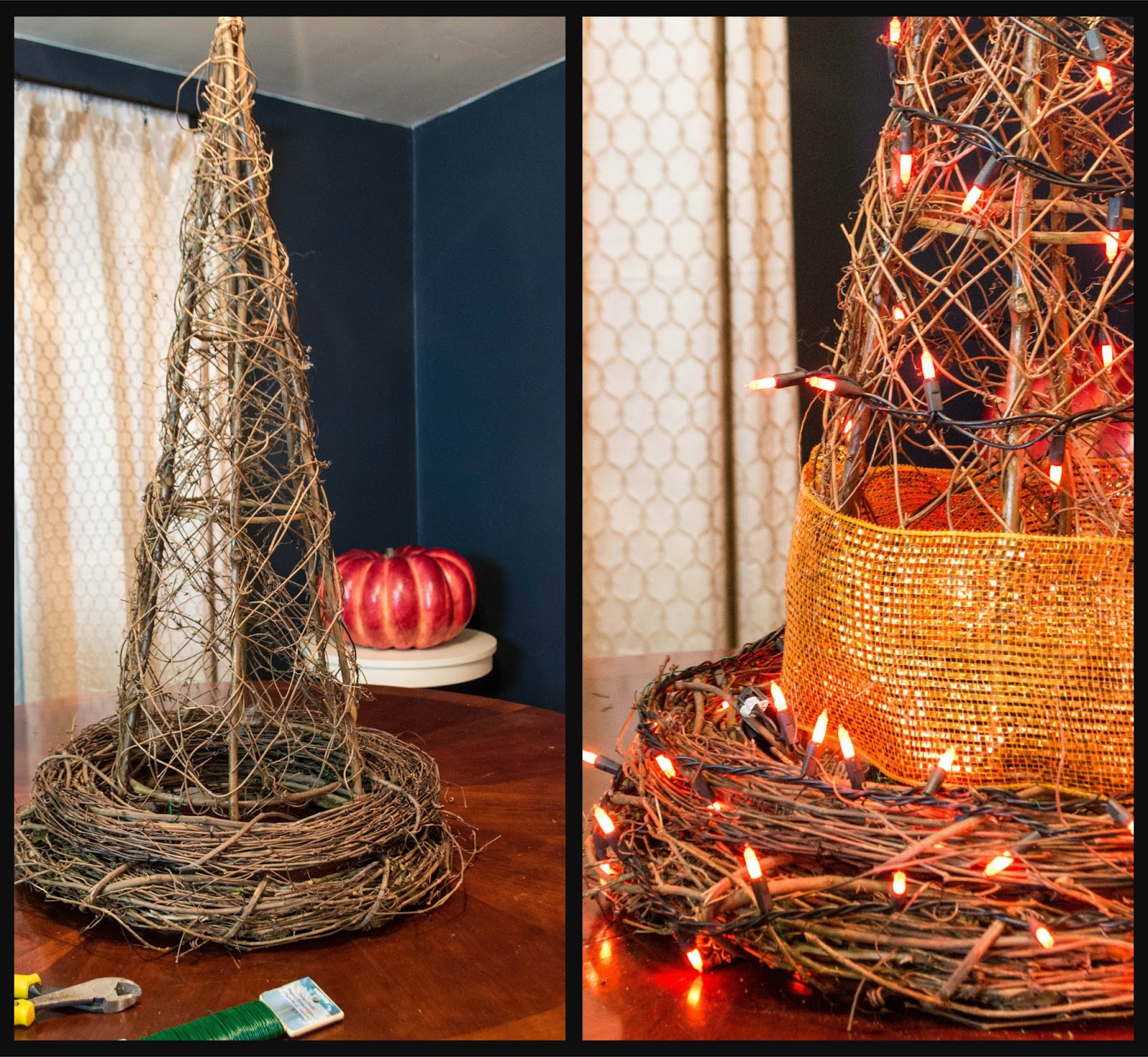 entertaining grace diy grapevine witchs hat pottery barn hack how to make grape vine christmas trees