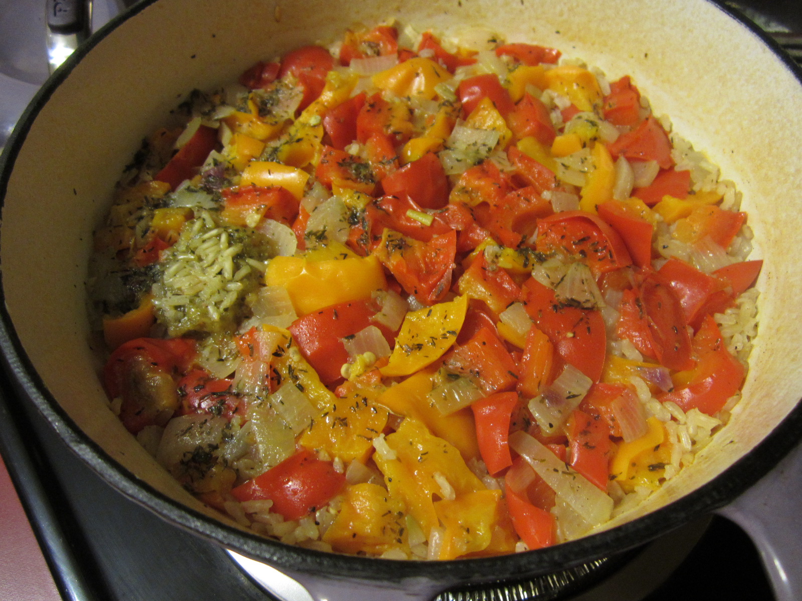 The Scarlet Spoon Dutch oven baked rice and Parchment Baked Pesto