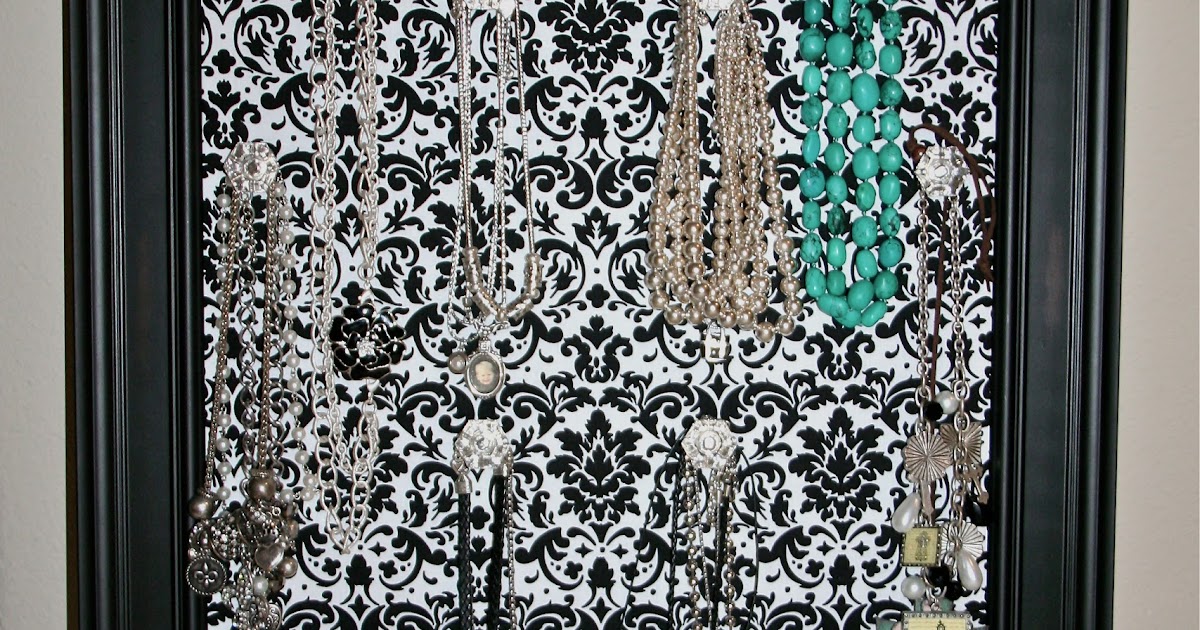 Lookie What I Did Black and White Damask Jewelry Frame