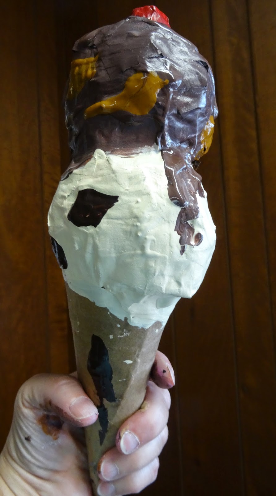 Superdelicious papiermache ice cream cones!!! There's a Dragon in