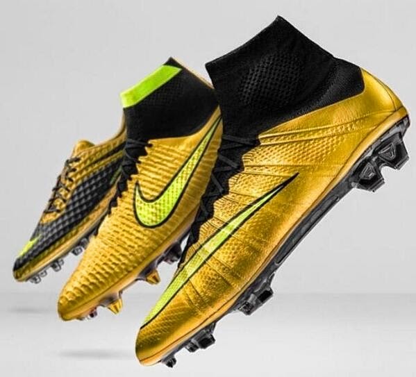 gold nike boots