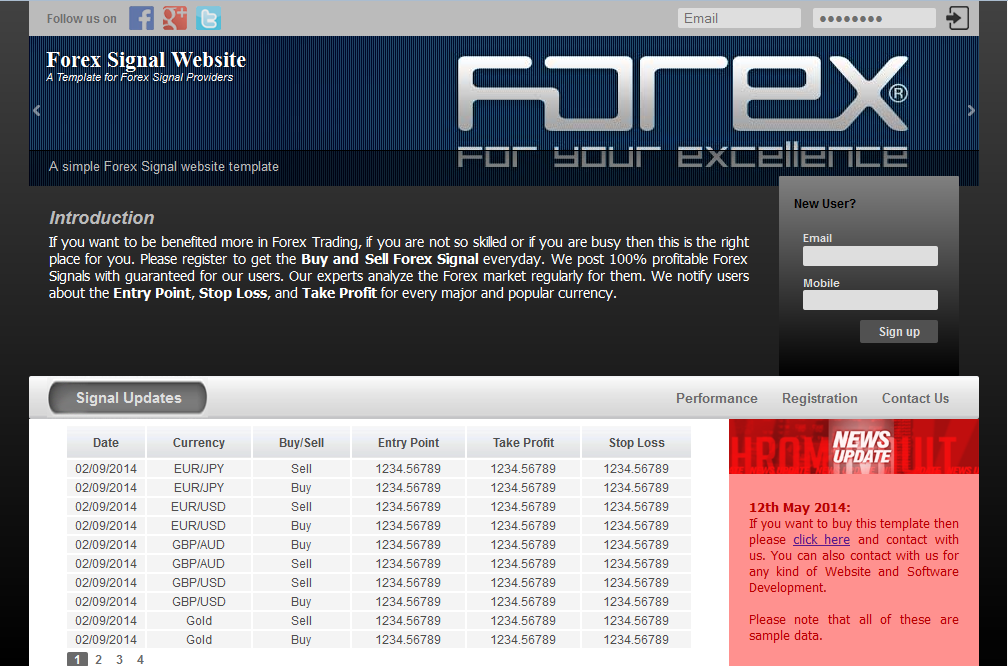 forex brokers free psd website template