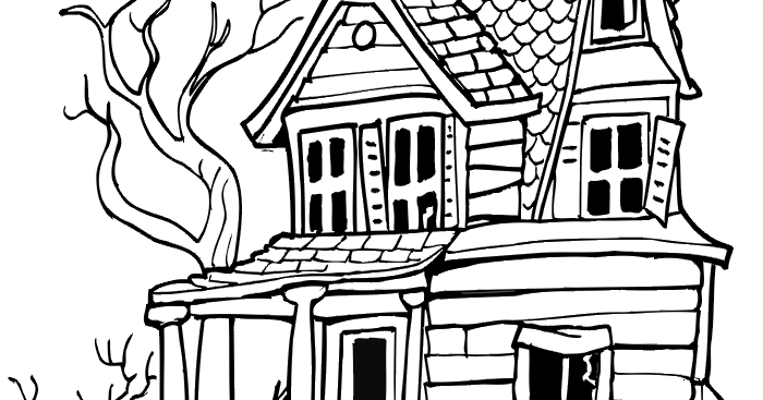Coloring Page World: Spooky House