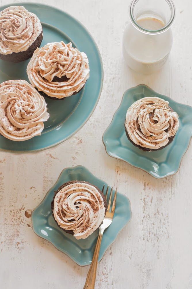 chocolate mocha cupcakes with espresso buttercream frosting 