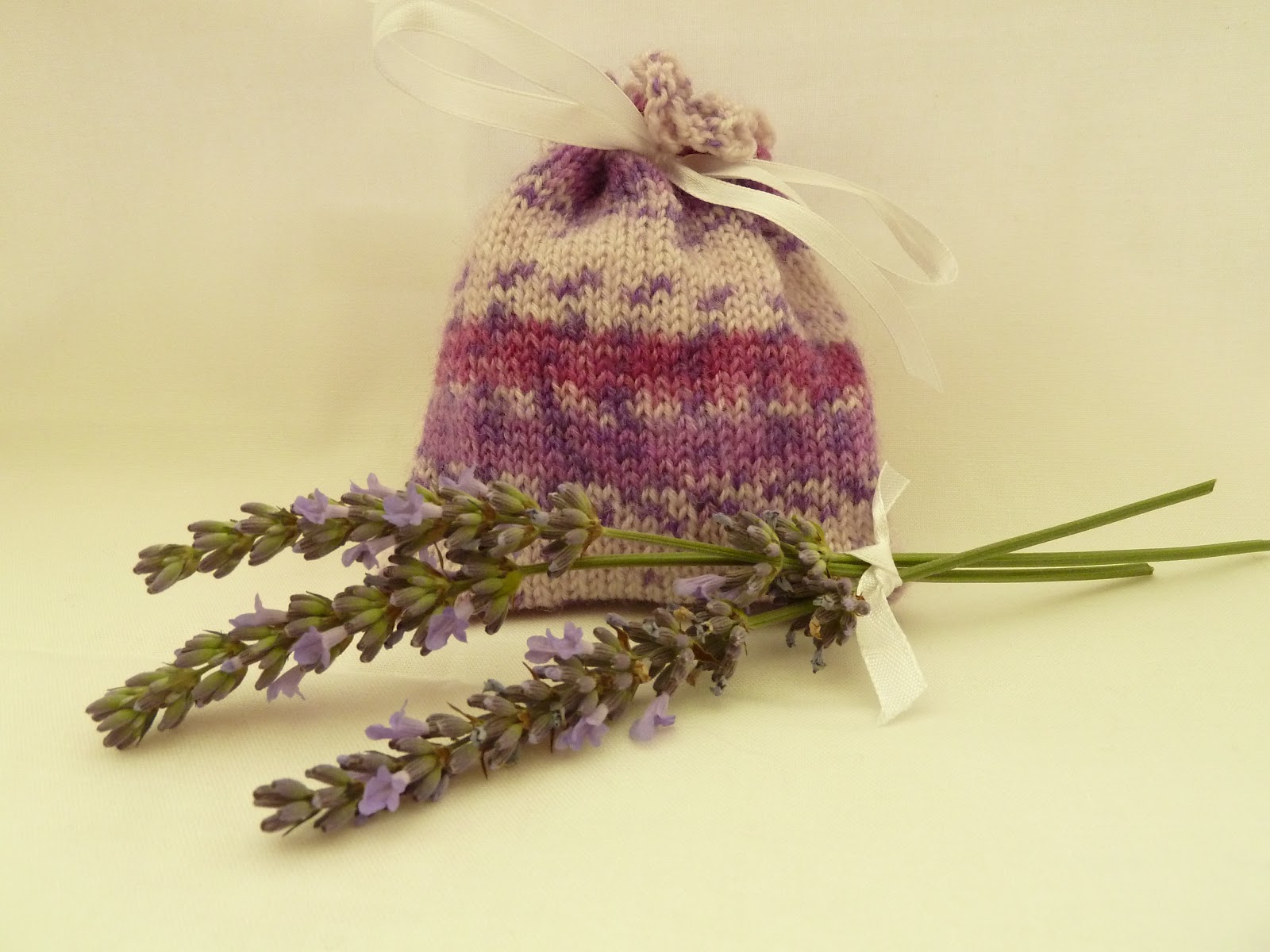 Judi Knits and Sews Knitted Lavender Bag
