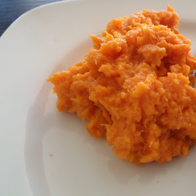 Mashed Sweet Potatoes with Coconut Oil:  Simple mashed sweet potatoes with coconut oil.  That's it and it is delicious.