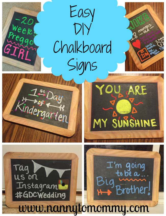 Easy DIY Chalkboard Sign Ideas + Chalkola Giveaway Nanny to Mommy