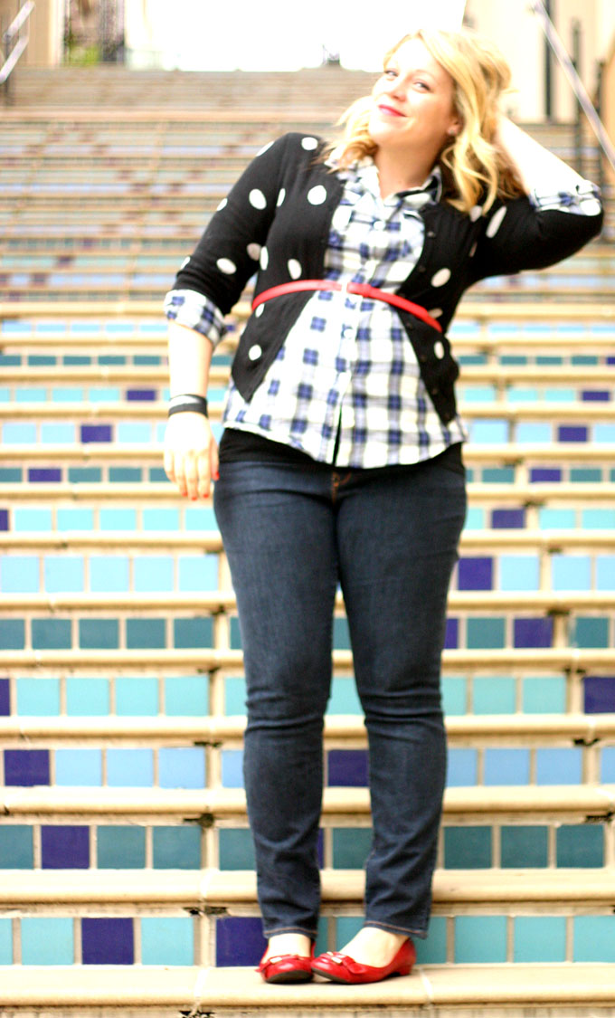 kd plaid and polka dots