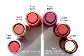 Cute and Mundane: Fresh Sugar Addiction Mini Lip Collection review +  swatches