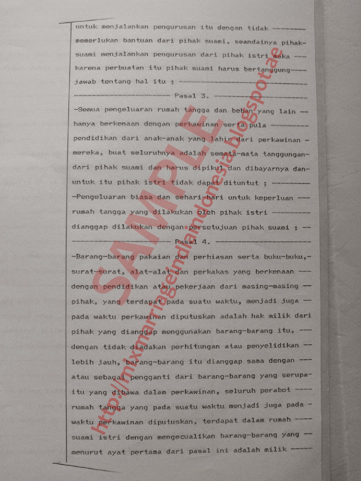 Indonesia India Mixed Marriage Community Contoh Perjanjian