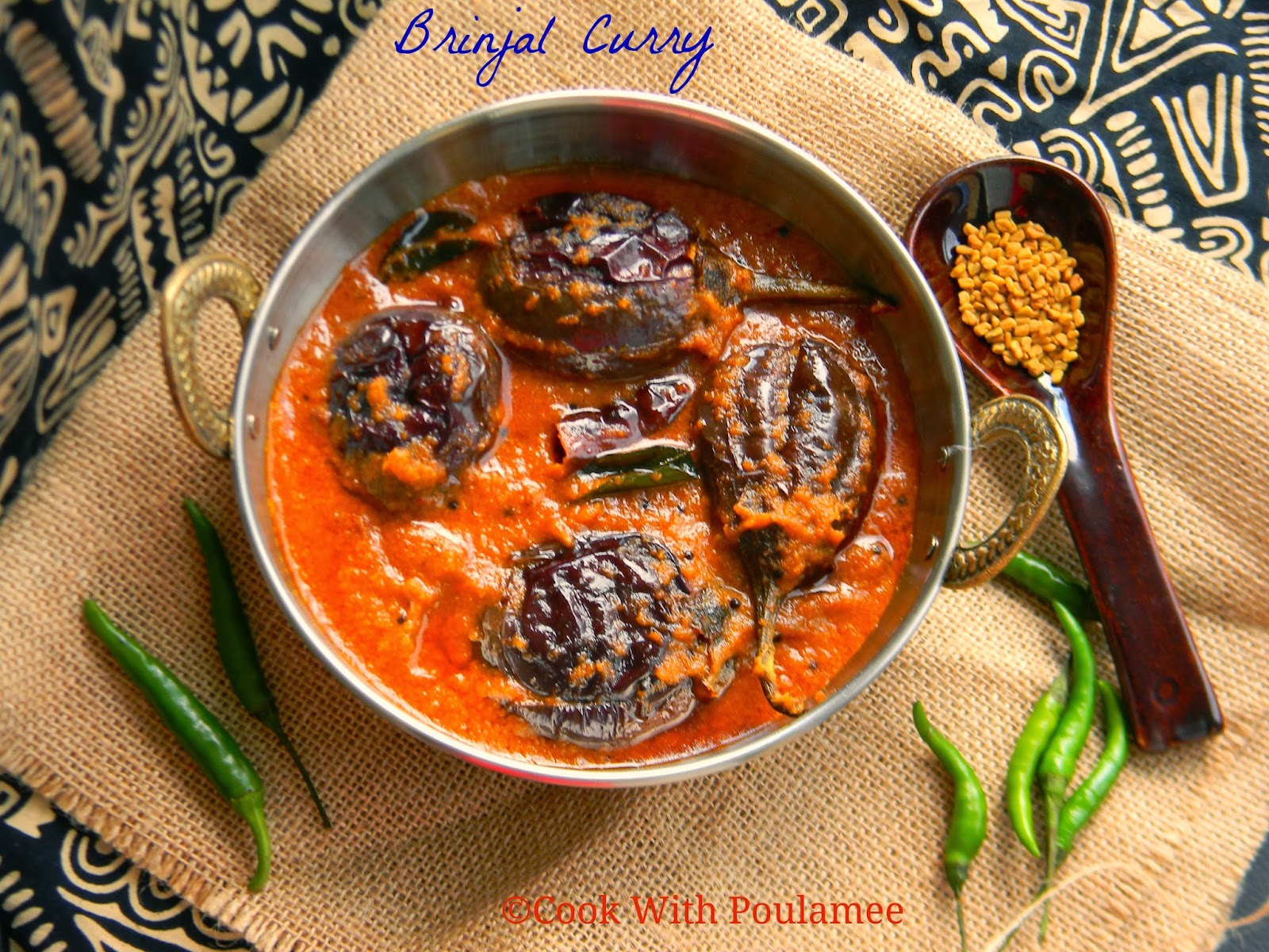 Cook With Poulamee Andhra Style Brinjal Curry or Baby Eggplant Curry