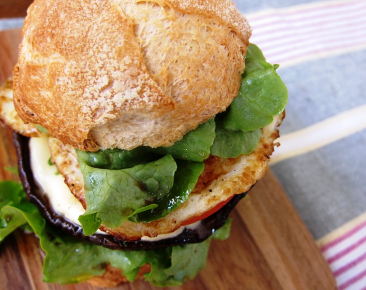 the indolent cook balsamic portobello mushroom burger with bocconcini