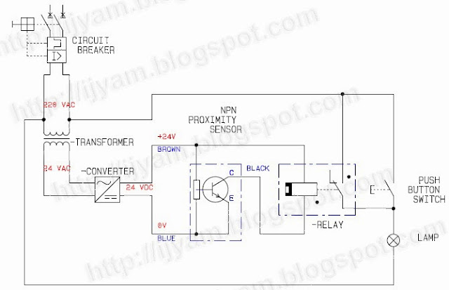 Traditional Wiring Method of an NPN Proximity Sensor Without Using PLC to Construct a Working Electrical Circuit