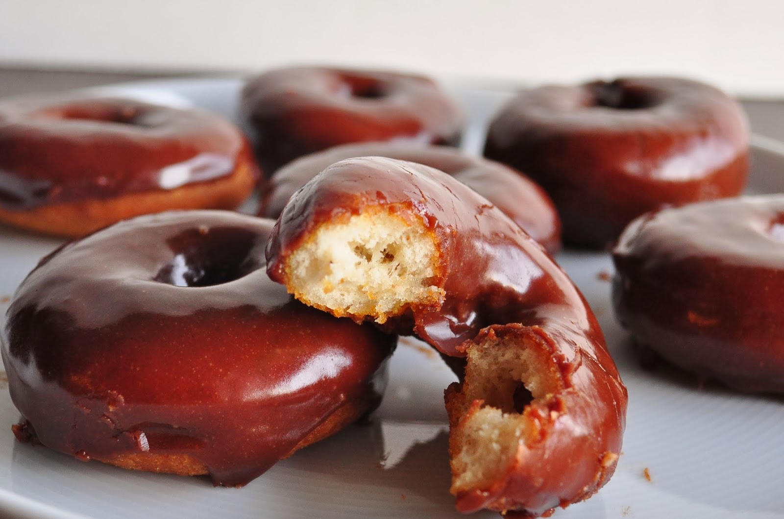 My Tiny Oven Fried Donuts with Chocolate Glaze