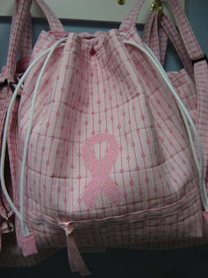 Quilted Cancer Walk Backpack Bags