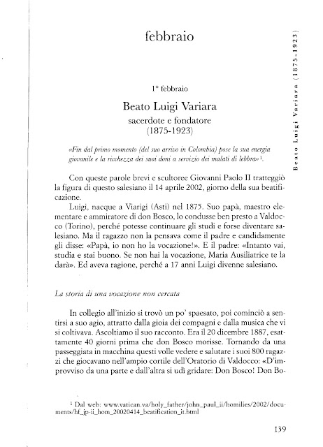 BODI SONČEK 1° FEBBRAIO Beato Luigi Variara, sacerdote e fondatore