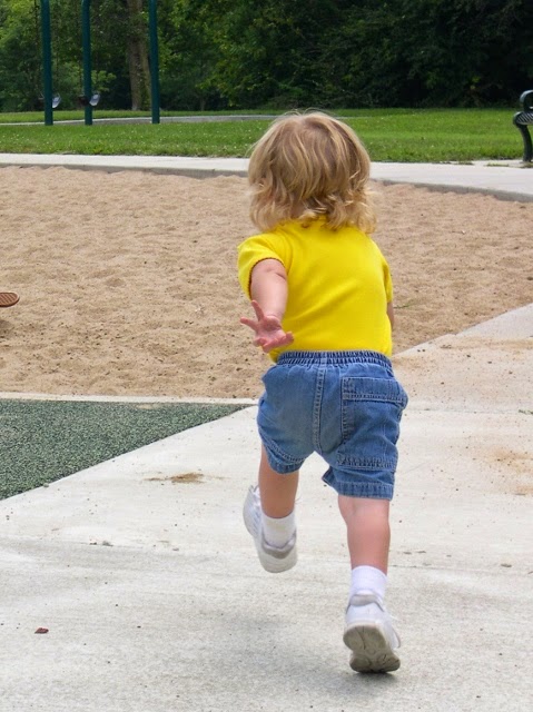 child running away Slow Down
