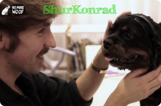 Dog with Microphone small wb No-More-Woof perros piensan aparato micro informatica ShurKonrad 3