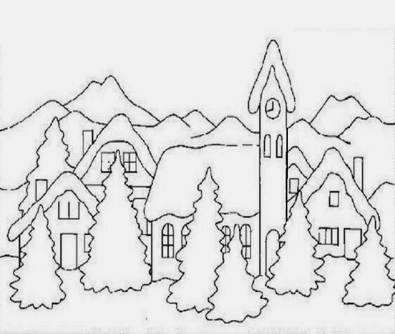 Sauvage27: paesaggi di natale disegni da colorare (landscapes of ... Paesaggi da copiare