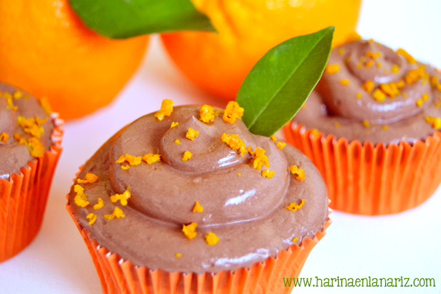 cupcakes de chocolate con naranja