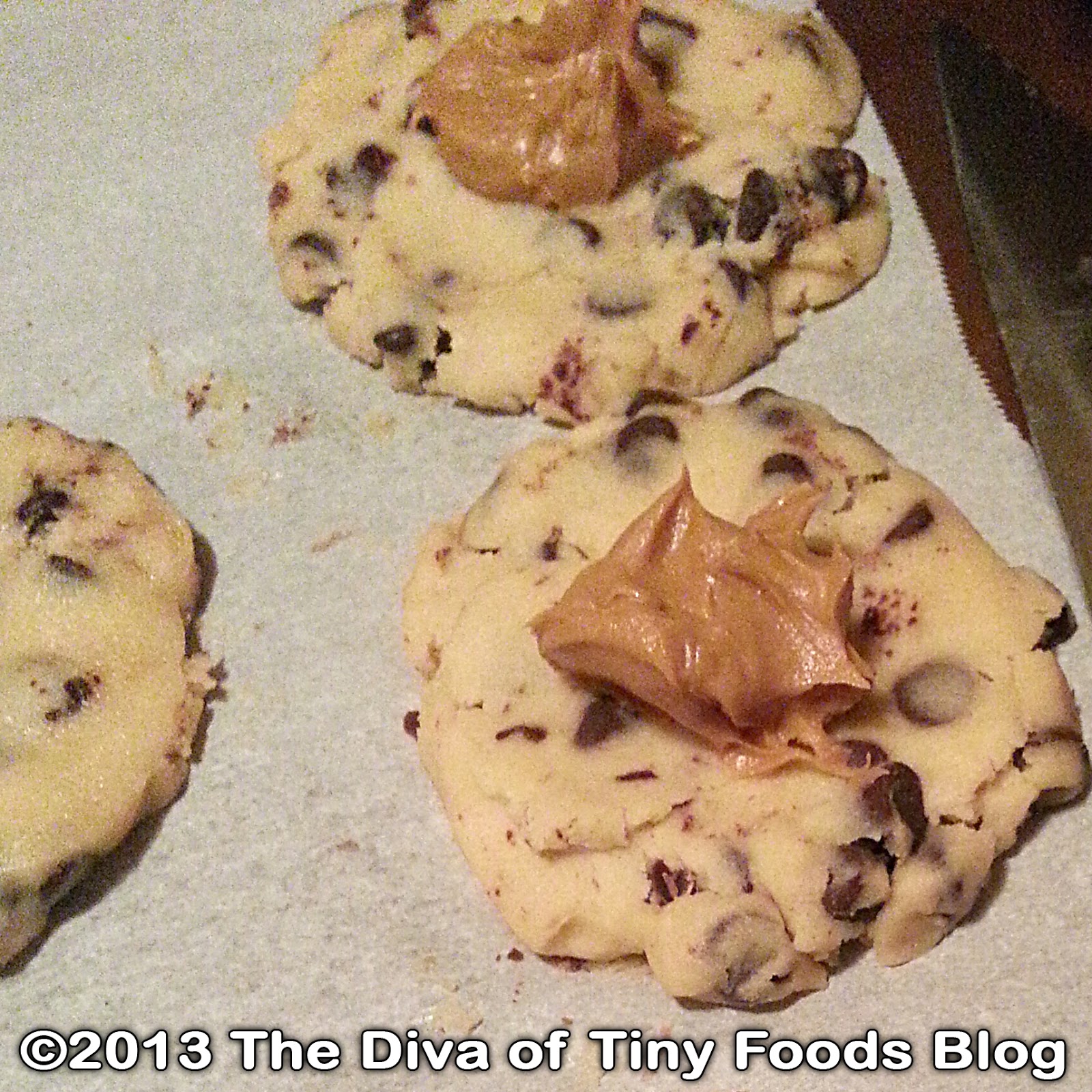 The DIVA of TINY FOODS PEANUT BUTTER FILLED CHOCOLATE CHIP COOKIES