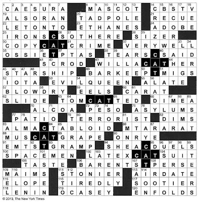Sunday Crossword on The New York Times Crossword In Gothic  January 2013