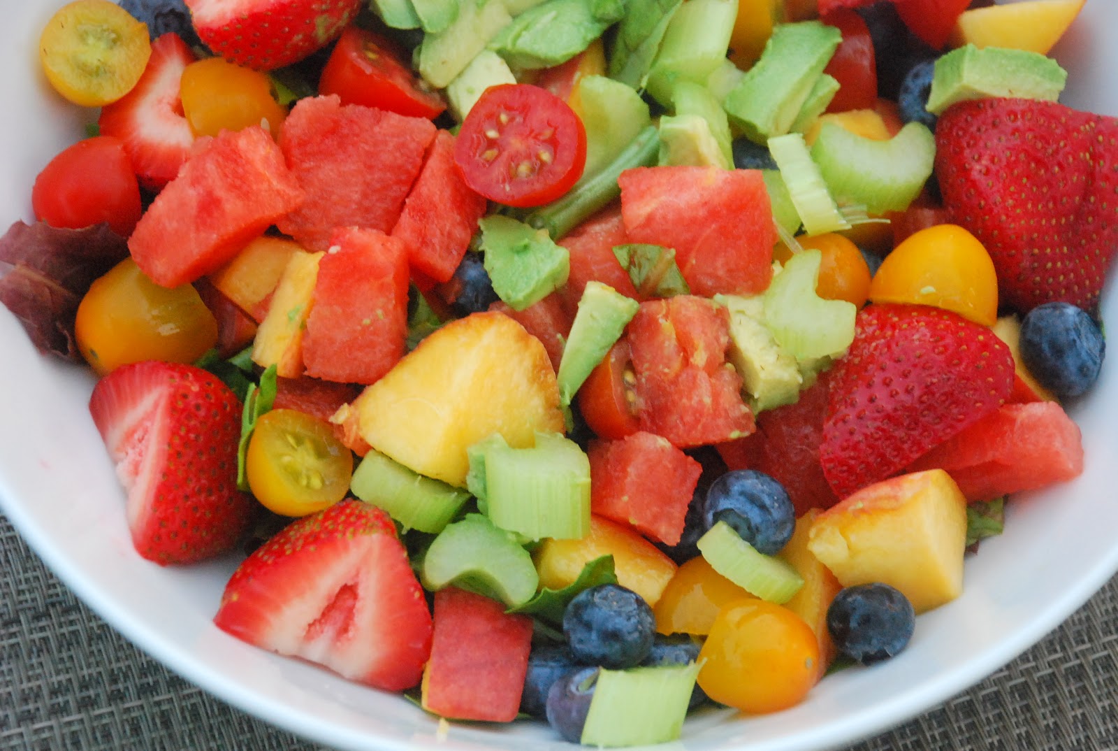 CupCakes and CrabLegs Summer Salad Mix Fruits and Vegetables