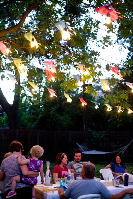 Backyard party ambiance
