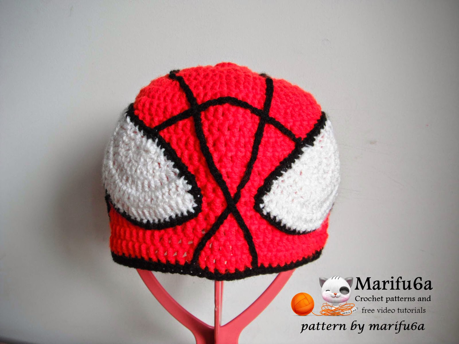 Free crochet patterns and video tutorials: how to crochet spider man