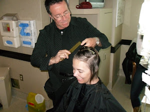 Jenn getting her haircut