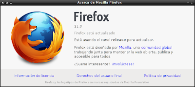 Mozilla Firefox 21 Bajo Debian Wheezy