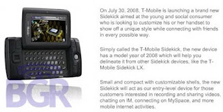 T-Mobile Sidekick 2008 aka Gekko on July 30