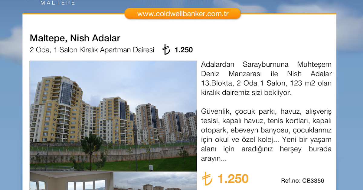 Nish Adalar Kiralik 2+1 A Tipi Daire (İstanbul, Maltepe Satılık