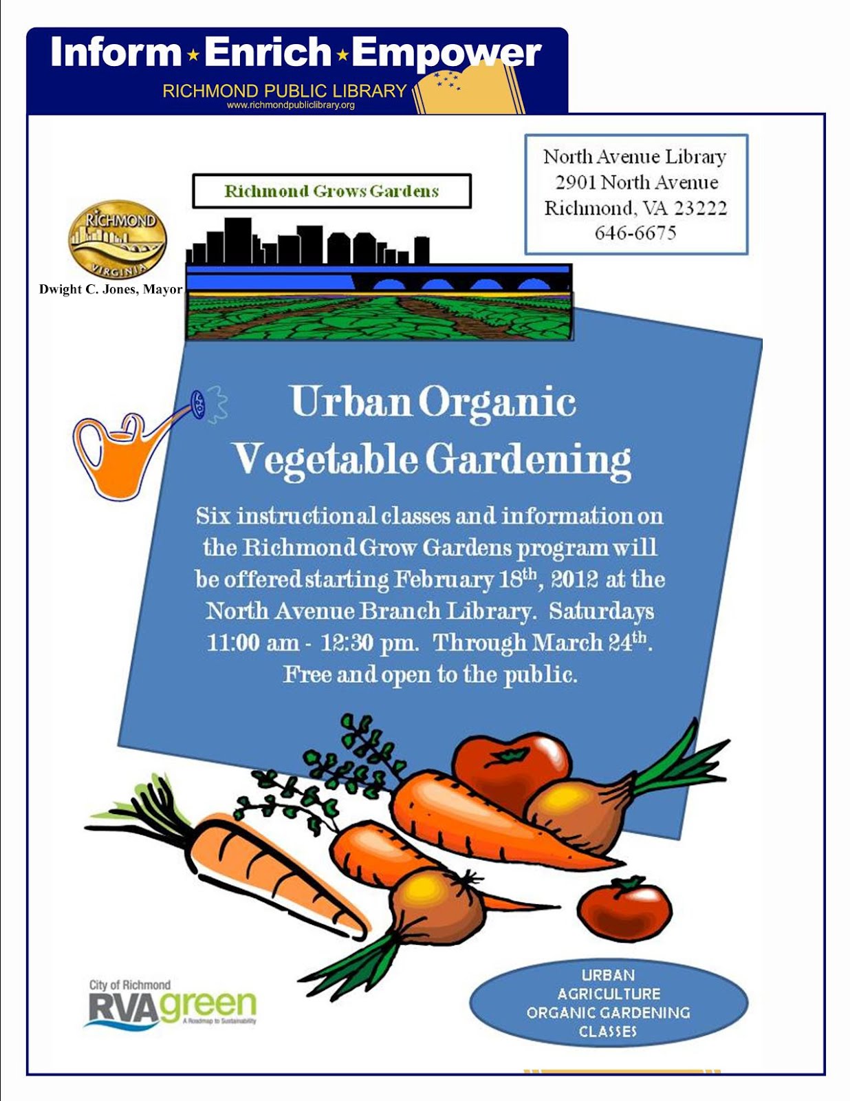 Urban Organic Vegetable Gardening Instructional Classes