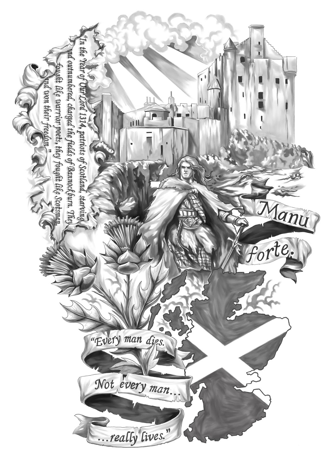 scotland full sleeve tattoo design the art of cris luspo scotland full sleeve tattoo design the art of cris luspo