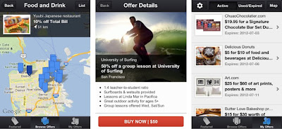 Browse deals near you in map view/Purchase offers directly from the app/Get instant access to all of your deals in “My Offers”