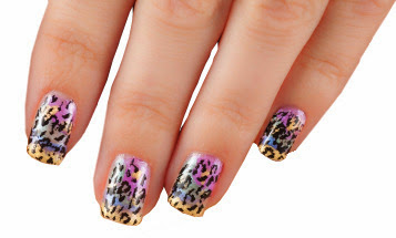 zebra and cheetah nail design