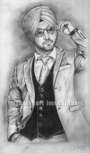 Latest Pencil Drawing of Diljit Dosanjh Free Download in ...