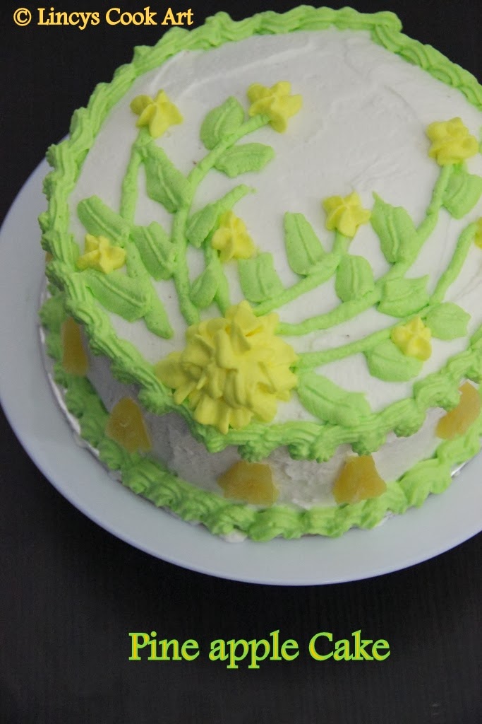 Pineapple Cake/ Three Layered Pine apple Cake/ Pine apple Cake with