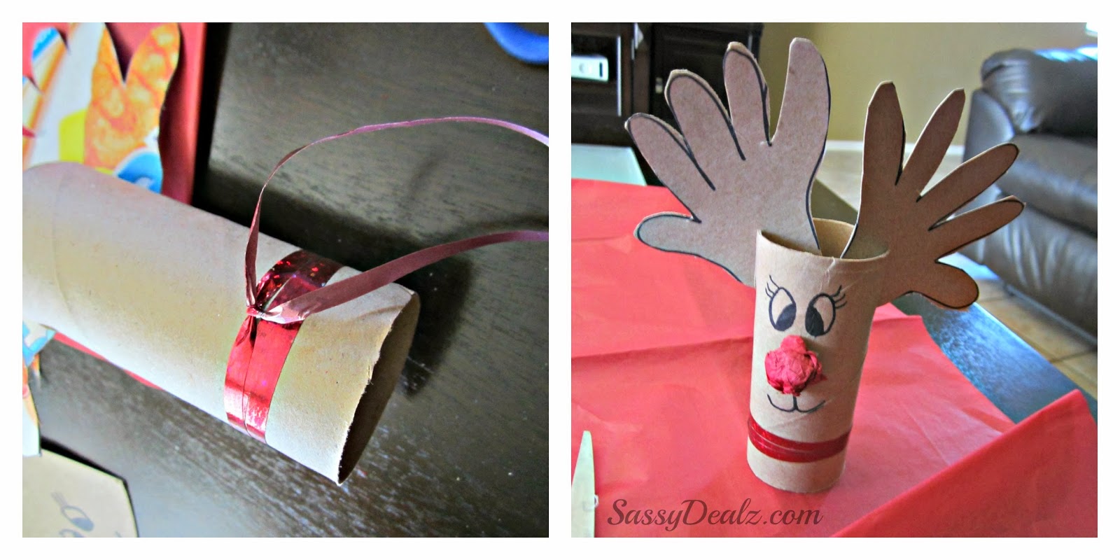 Handprint Reindeer Toilet Paper Roll Craft For Kids (Rudolph) Crafty