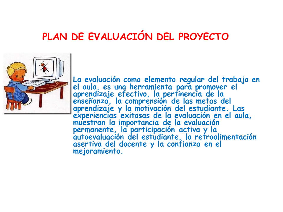Plan de evaluación del proyecto