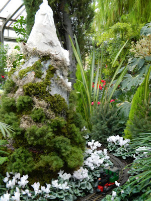 Allan Gardens Conservatory Christmas Flower Show 2015 mountain topiary toy train by garden muses-not another Toronto gardening blog