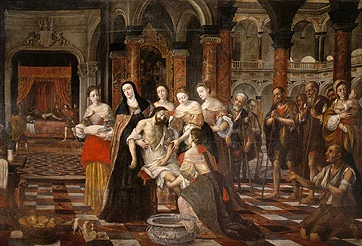 Santa Isabel de Hungría curando a un enfermo - 1700
