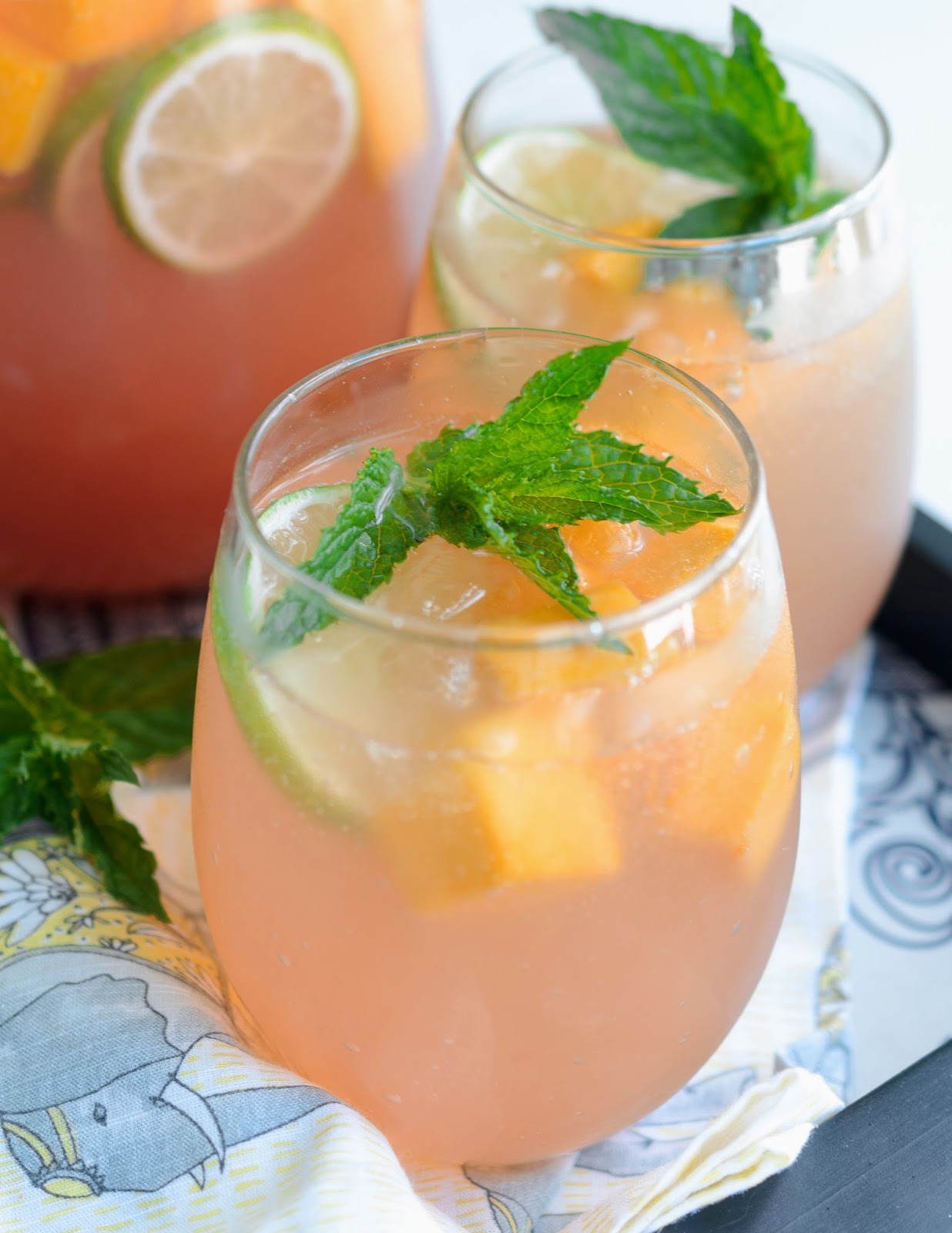 Mango Sangria with White Wine and Lychee Liqueur