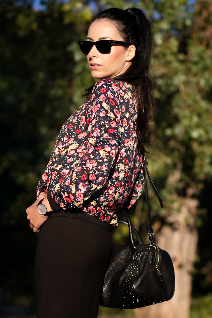Withorwithoutshoes outfit with FLORAL BOMBER JACKET