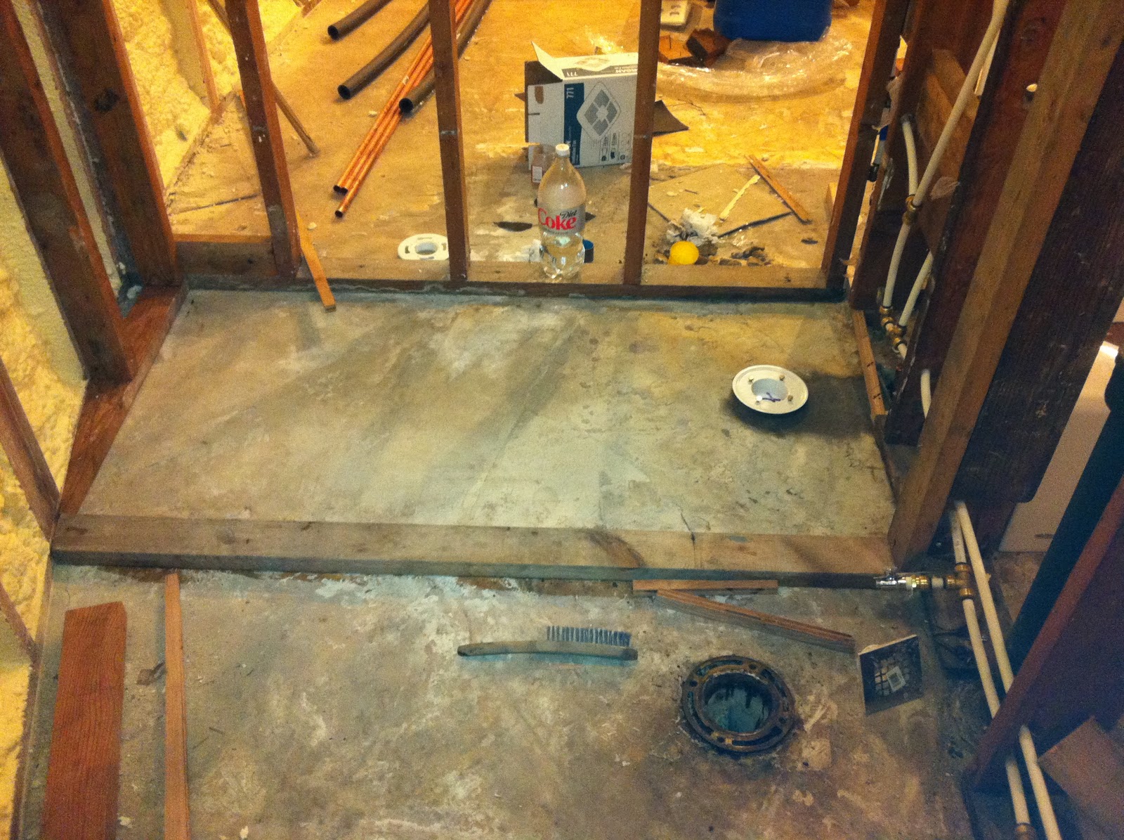 My Texas Round House Shower Pan Step One